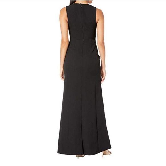 BCBGMAXAZRIA Satin Gown with Lace Inset Black Women's, size 12 - Picture 3 of 4